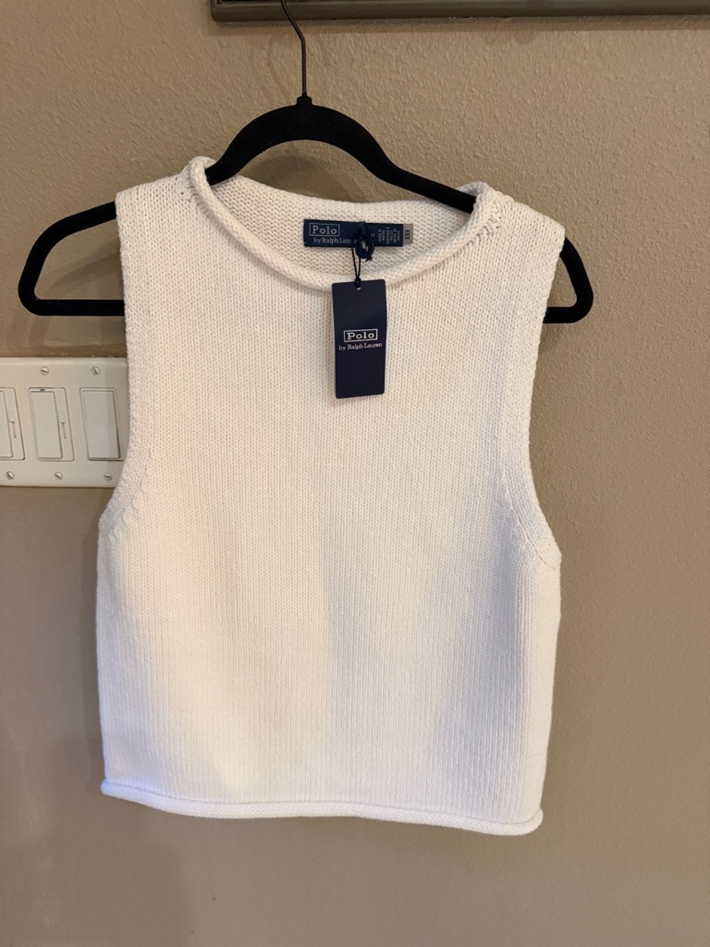 Polo by Ralph Lauren White Knit Sleeveless Tank